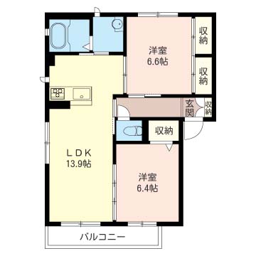 神奈川県厚木市戸室５（アパート）の賃貸物件の間取り