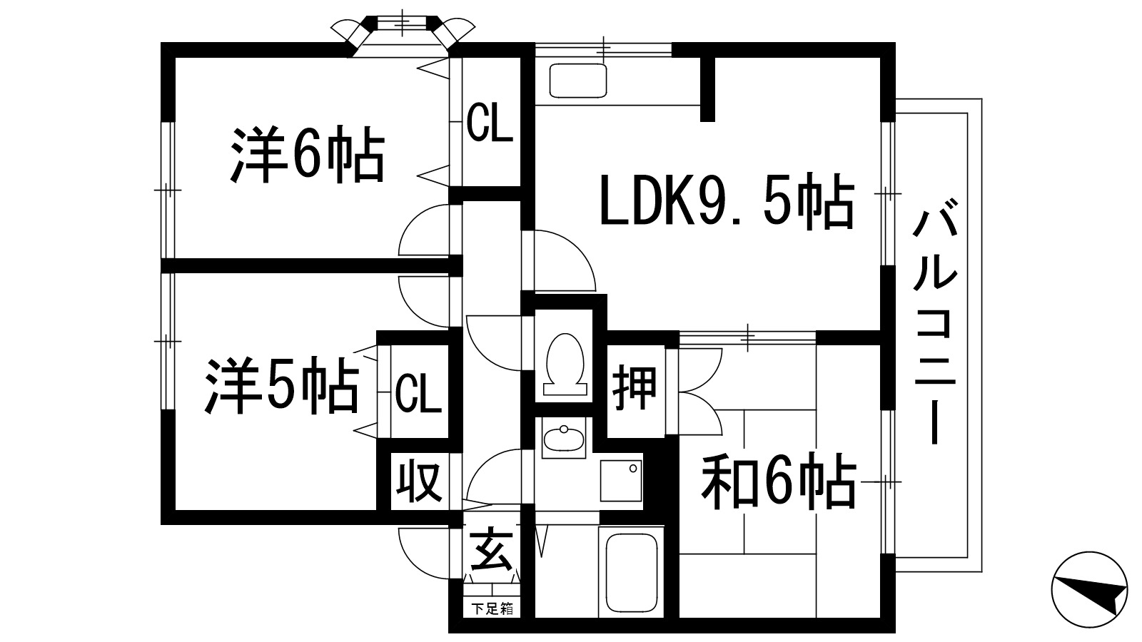 兵庫県伊丹市鴻池５（アパート）の賃貸物件の間取り