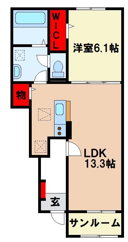 朝倉郡筑前町依井のアパートの間取り