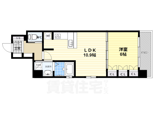 京都市上京区藁屋町のマンションの間取り