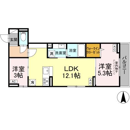 足立区千住緑町のアパートの間取り