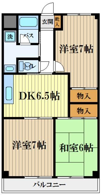 青梅市新町のマンションの間取り