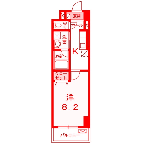 横浜市神奈川区栄町のマンションの間取り