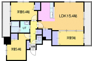 【千歳市幸町のマンションの間取り】