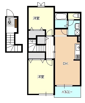 【新発田市西園町のアパートの間取り】