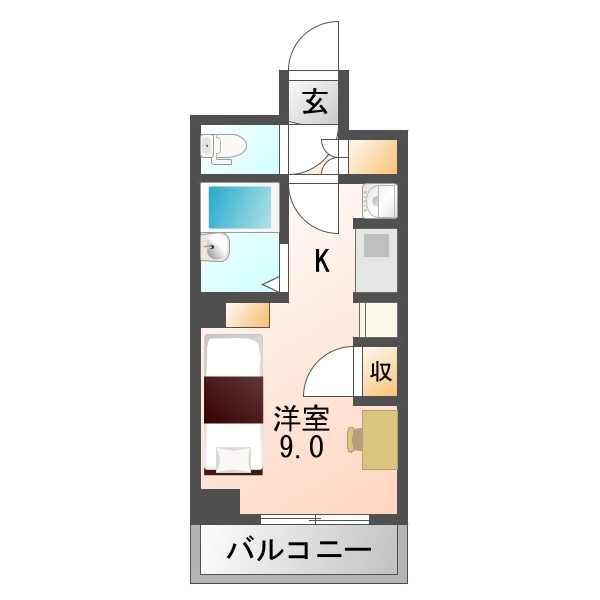 札幌市中央区北四条西のマンションの間取り