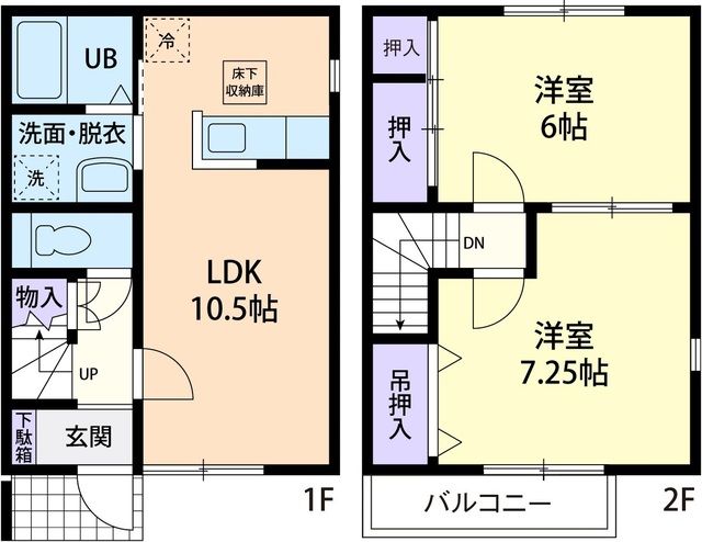 秩父市黒谷のアパートの間取り