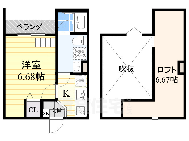 堺市堺区南清水町のアパートの間取り