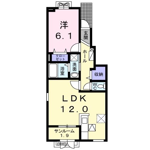 新潟市西区寺地のアパートの間取り