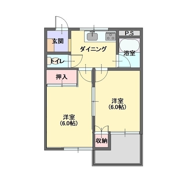 畑野ハイツＡ棟の間取り