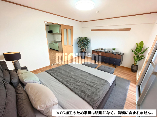 居室・リビング　※ＣＧ加工のため家具は現地になく、賃料に含まれません。