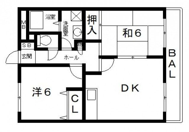 八尾市陽光園のマンションの間取り