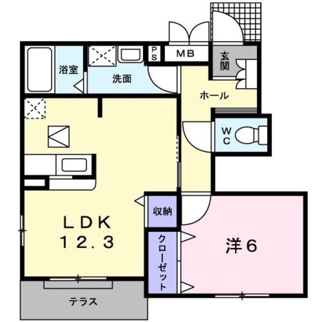 和歌山市岩橋のアパートの間取り