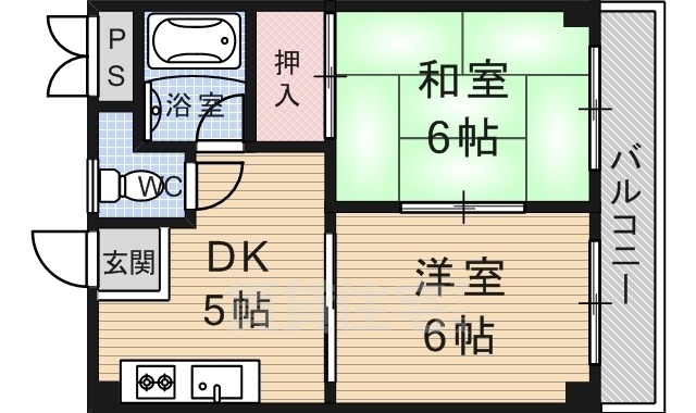 京都市伏見区醍醐中山町のマンションの間取り