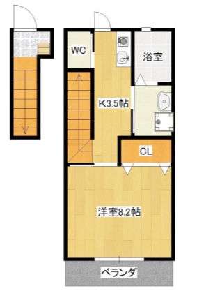 総社市井手のアパートの間取り