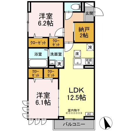 足立区扇のアパートの間取り