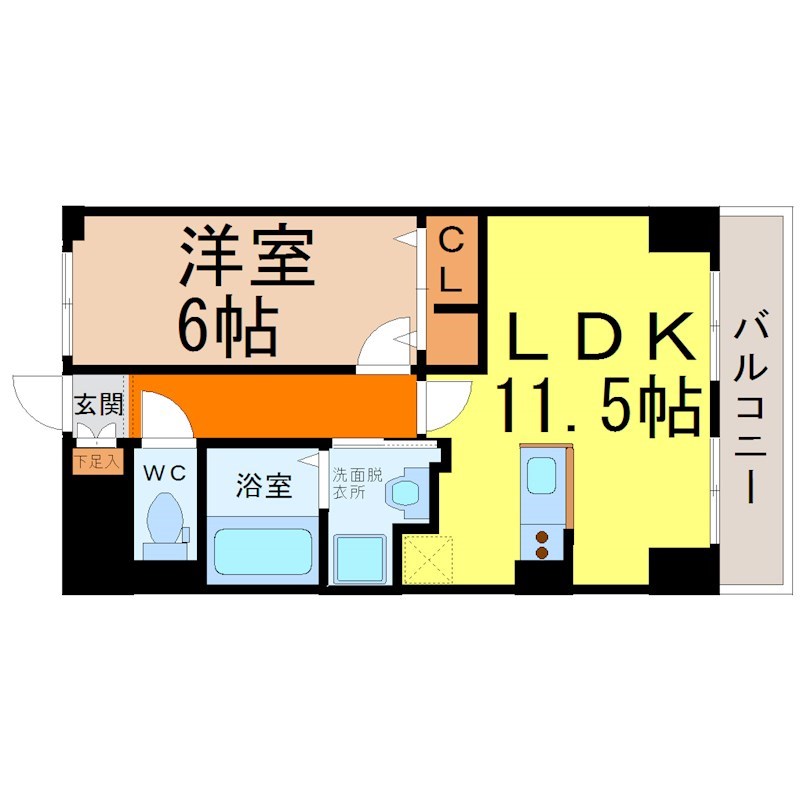 【名古屋市中村区太閤通のマンションの間取り】