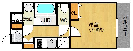 大阪市福島区福島のマンションの間取り