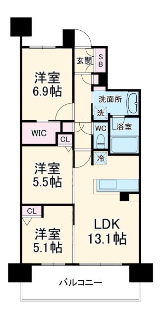 刈谷市幸町のマンションの間取り