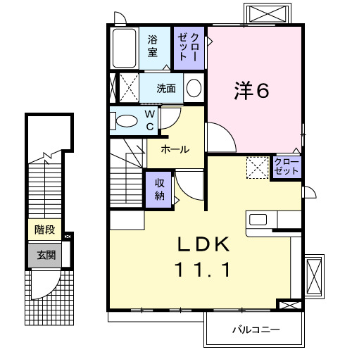 遠賀郡芦屋町山鹿のアパートの間取り