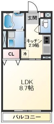 姫路市別所町別所のアパートの間取り