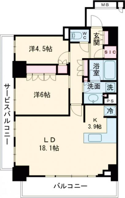 Ｂｒｉｌｌｉａ　Ｔｏｗｅｒ　聖蹟桜ヶ丘　ＢＬＯＯＭＩＮＧ　ＲＥＳＩＤＥの間取り