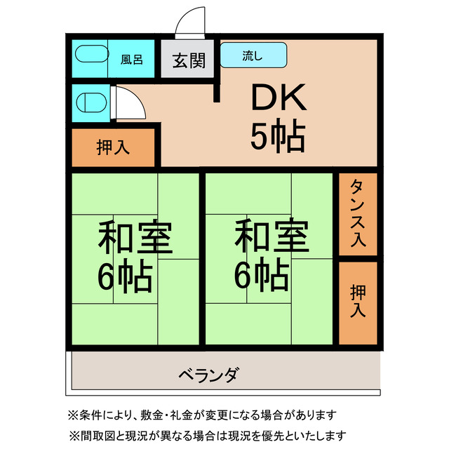 矢原アパートの間取り