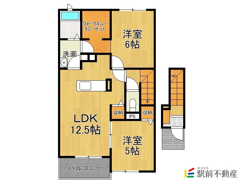 朝倉郡筑前町原地蔵のアパートの間取り