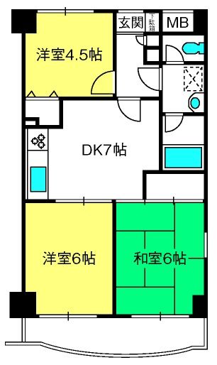 東川口ガーデンプラザ弐番館の間取り