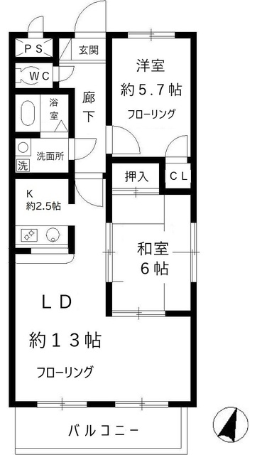 ゼファーシャン・ティオン蘇我壱番館の間取り