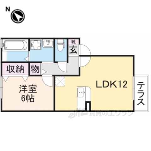 彦根市地蔵町のアパートの間取り