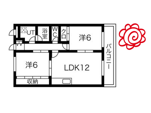 東大阪市森河内東のマンションの間取り