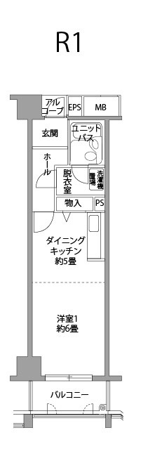 横浜市神奈川区栄町のマンションの間取り