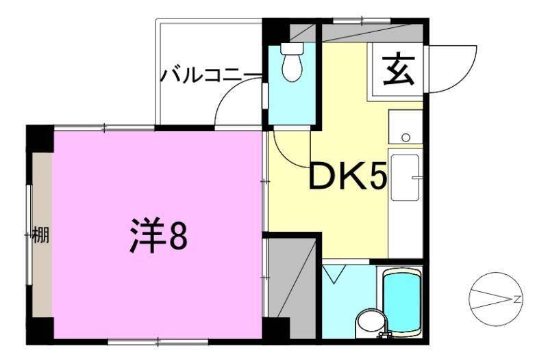 松山市柳井町のマンションの間取り