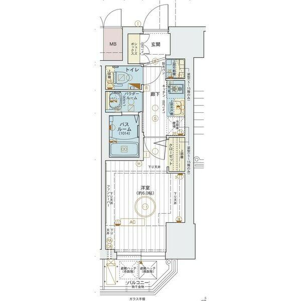 【エステムコート新神戸2駅前山手の間取り】