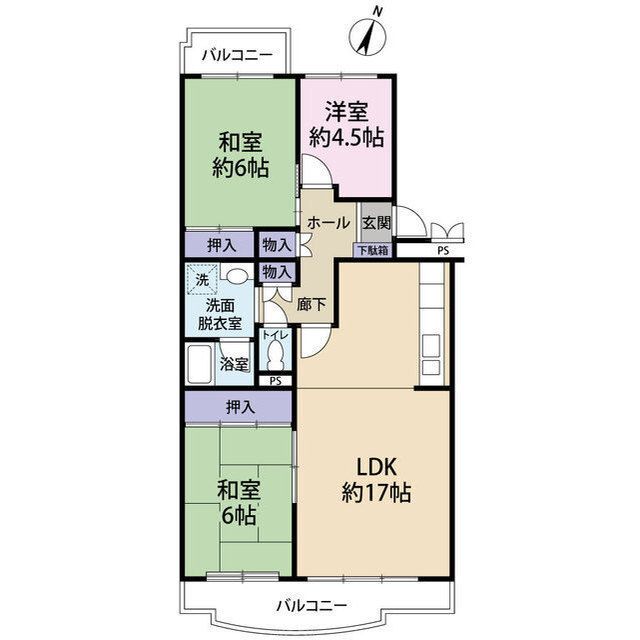 浦和パークハイツ５－５０６の間取り