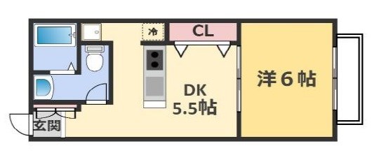 神戸市北区鈴蘭台北町のアパートの間取り