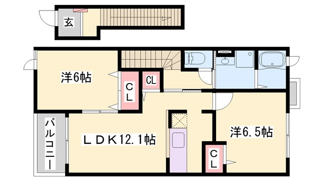 ウッズスクエアーAの間取り