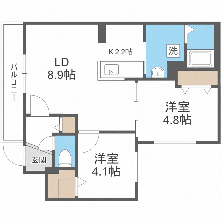 ファランドール南平岸の間取り