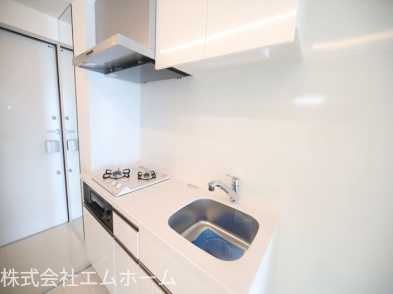 キッチン　システムキッチン　ガスコンロ2口グリル付き