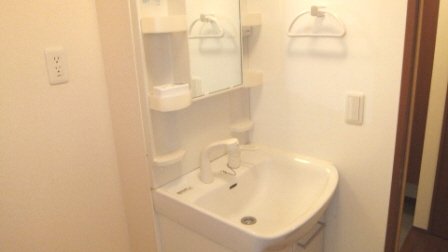 洗面設備　洗面台にはシャンプードレッサーが付いてます