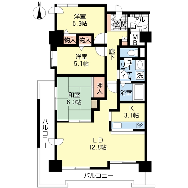 オリンピア大通西18丁目マンションの間取り写真