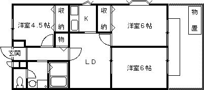 阪急神戸線 西宮北口駅 徒歩18分 2階建 築32年の間取り写真
