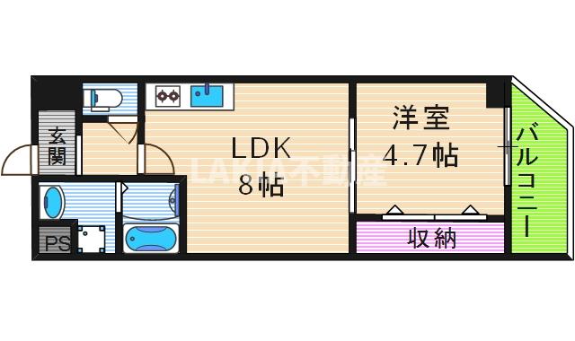 グランパシフィック桃谷の間取り写真