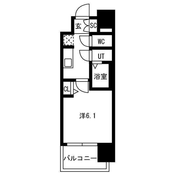 地下鉄東山線 新栄町駅 徒歩6分 14階建 築1年の間取り写真