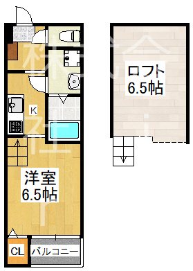 京阪京津線 四宮駅 徒歩8分 2階建 築1年の間取り写真