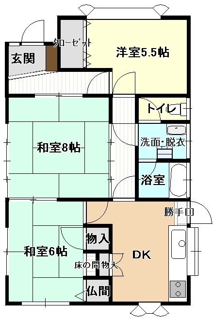 古林貸家の間取り写真