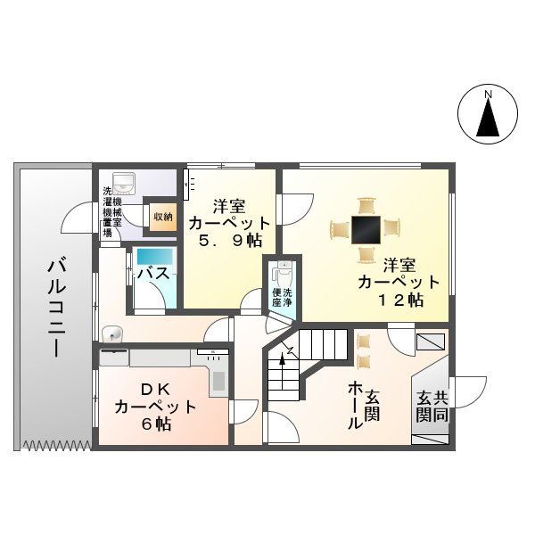 上田市大手のマンションの間取り