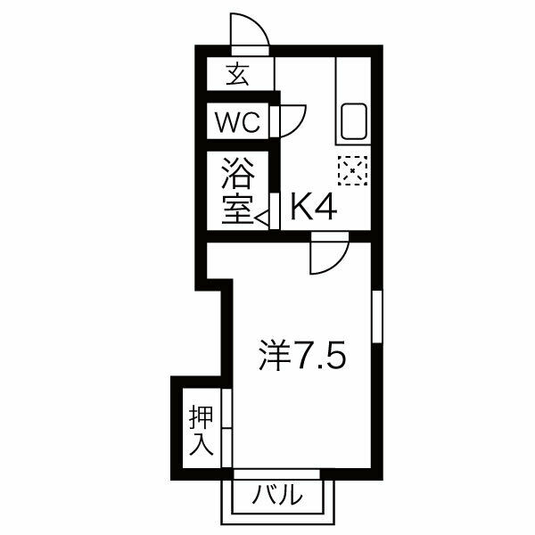 大府市神田町のアパートの間取り