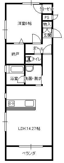 大田原市城山のマンションの間取り